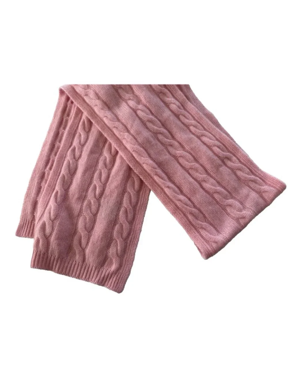 Charter Club Women's Pink Cableknit 100% Cashmere Scarf